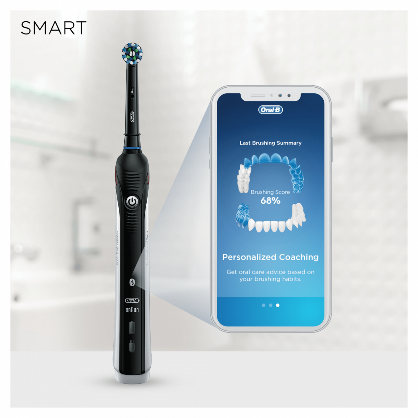 Oral-B Smart 4 4500 Black Edition Spazzolino Elettrico con 2 Testine Smart