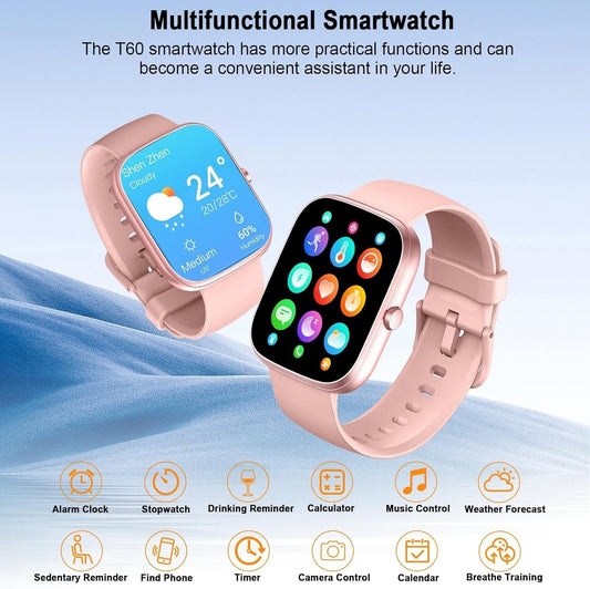 Smartwatch uaue T60 Donna 1.91" Orologio Fitness chiamate IP68 Sportivo SpO2