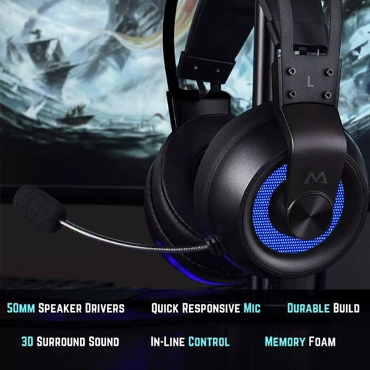 Mpow BH357A Cuffie da gioco cablate con luce LED Gaming con Microfono Noise
