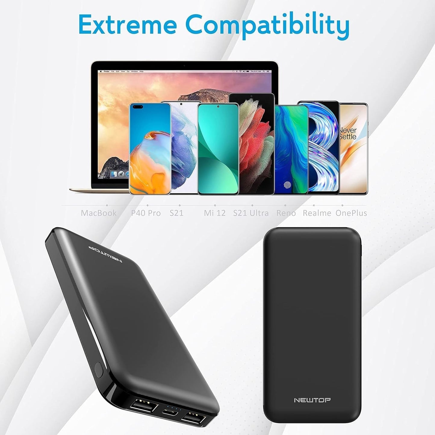 Caricabatterie power bank portatile universale 10000 mAh NEWTOP PB30