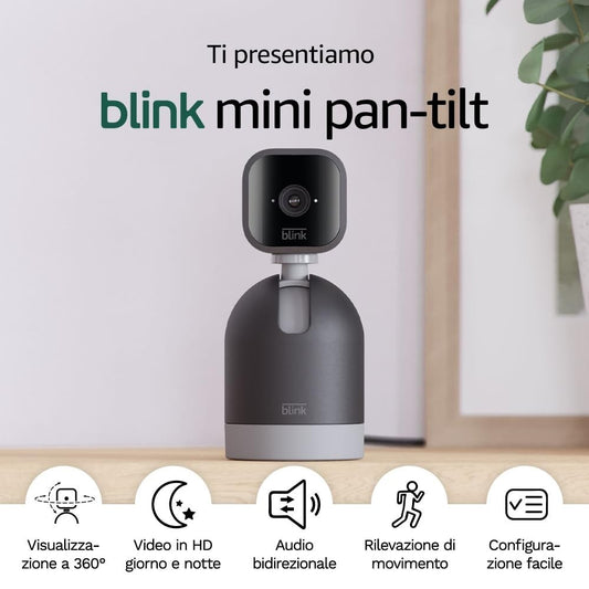 Blink Mini Pan-Tilt Camera | Telecamera di sicurezza intelligente per interni