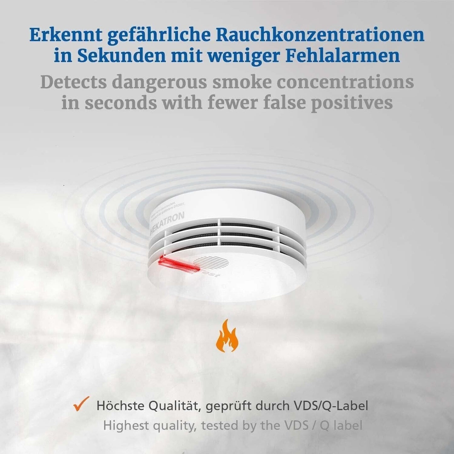 Hekatron Genius Plus Edition - Rilevatore di Fumo con Batterie Integrate