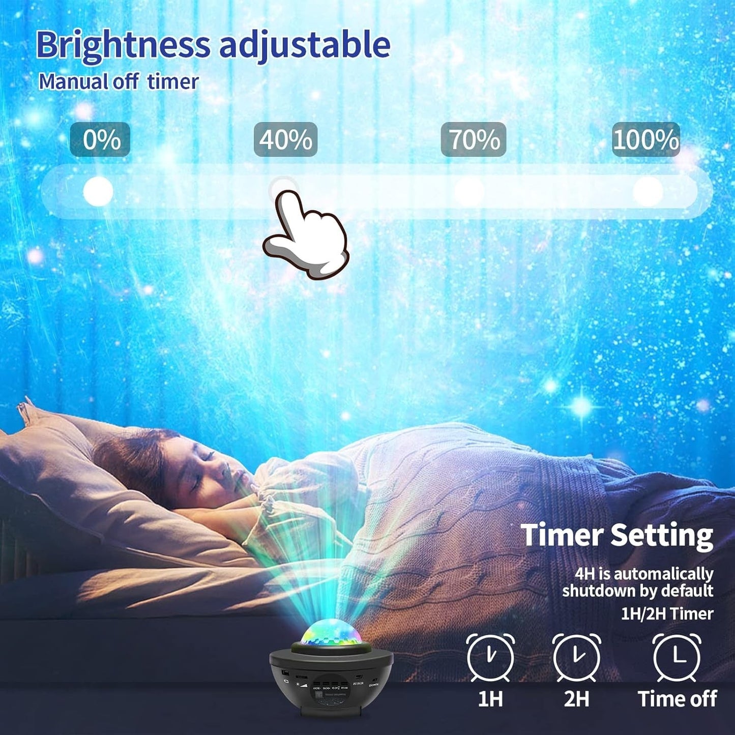 Proiettore di stelle easeking proiettore luci galattiche altoparlante Bluetooth