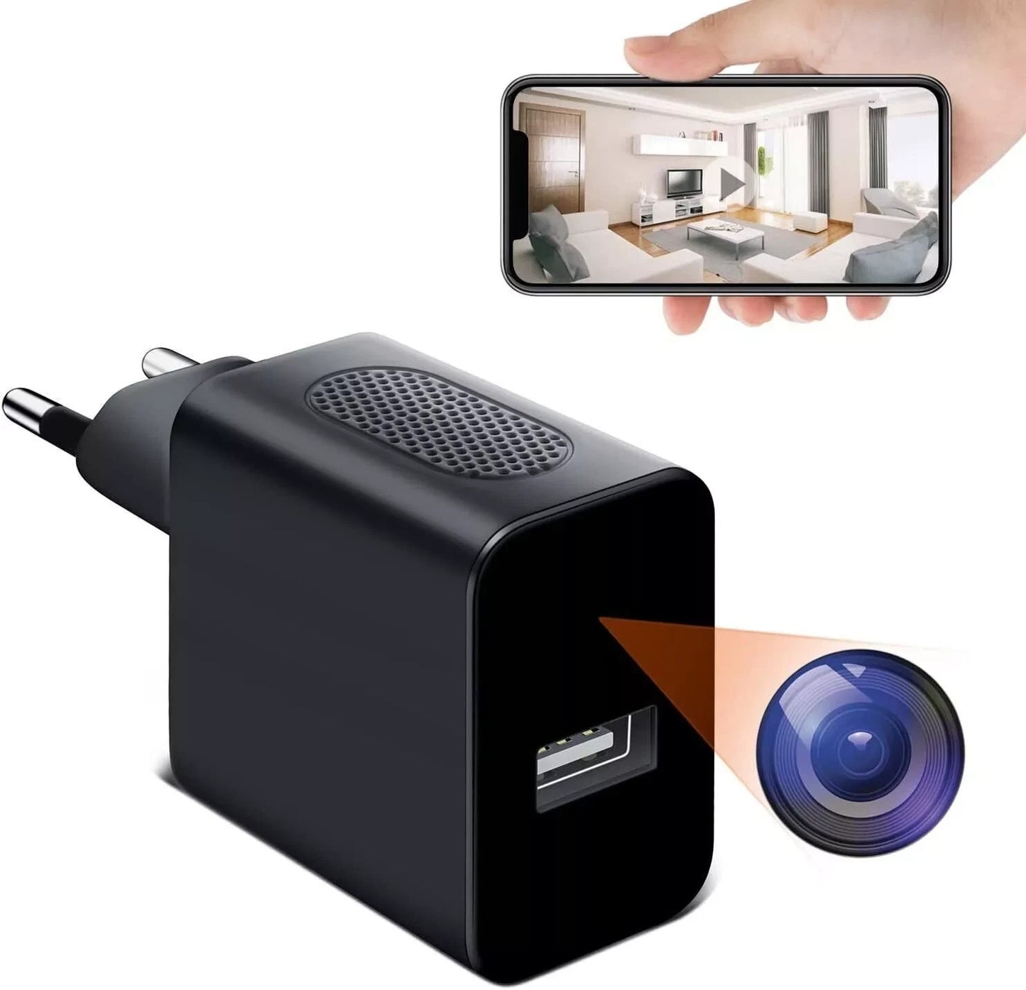 Videosorveglianza Telecamera CARICA BATTERIA Spia Registra AUDIO VIDEO Wifi