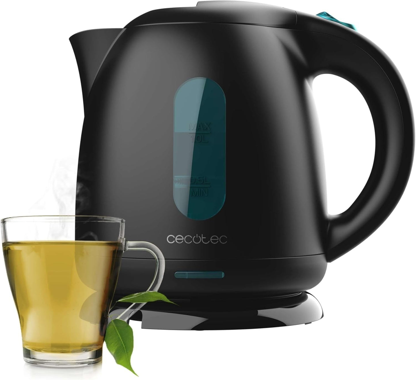 Bollitore elettrico Cecotec Thermosense 140 nero, capacità 1 litro, 2200 W