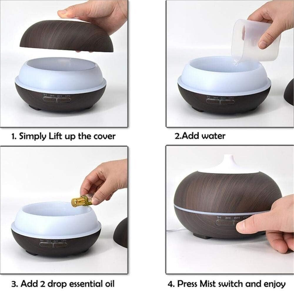 Diffusore di olio essenziale per aromaterapia con venature del legno 400ml