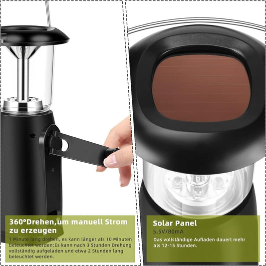 Lampada da campeggio a LED, lampada da campeggio, lampada solare a manovella USB