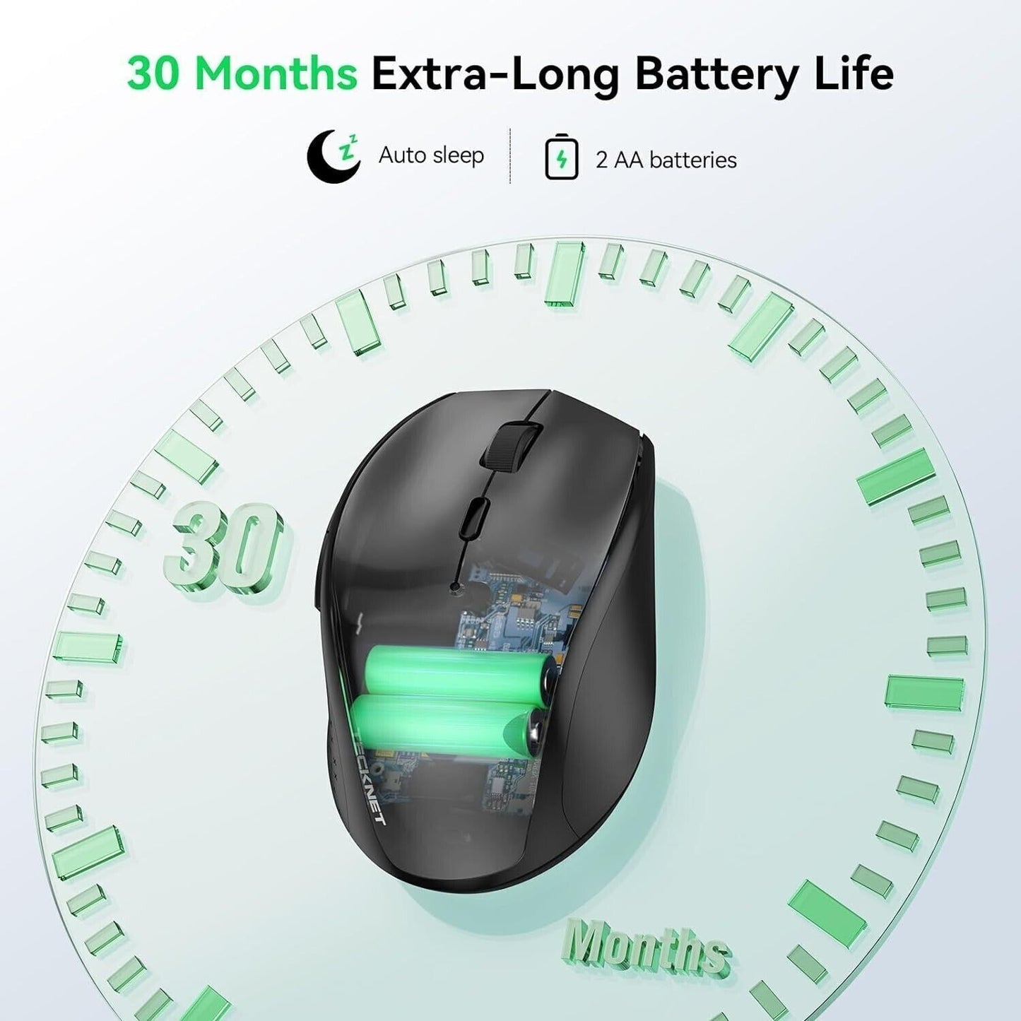 Mouse Wireless, 3200 DPI Ergonomico Mouse Senza Fili, 2.4 GHz Ricevitore