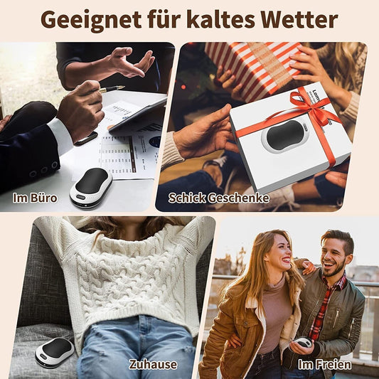 Lomvset Scaldamani Elettrico 10000 mAh USB Ricaricabile Scaldamani, 2 pz