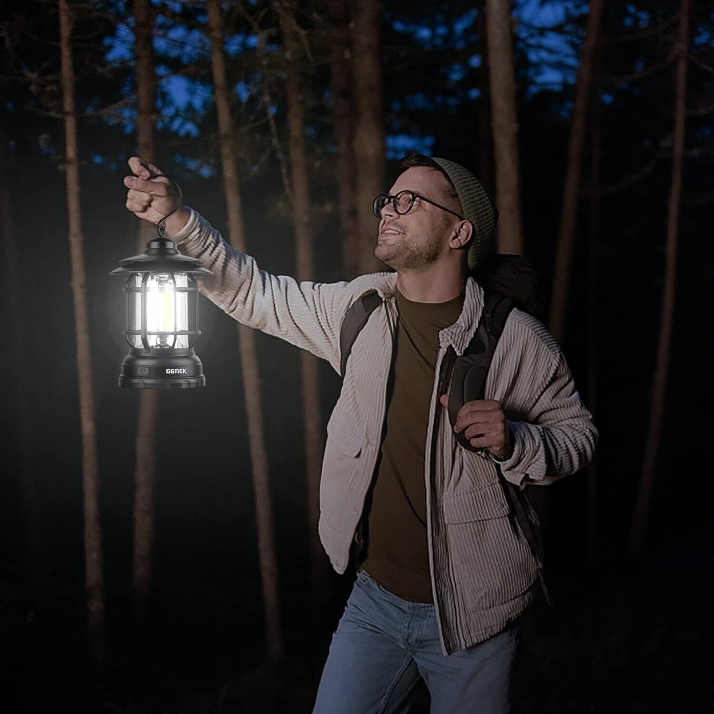 Lanterna da campeggio retrò portatile luce da tenda COB per campeggio