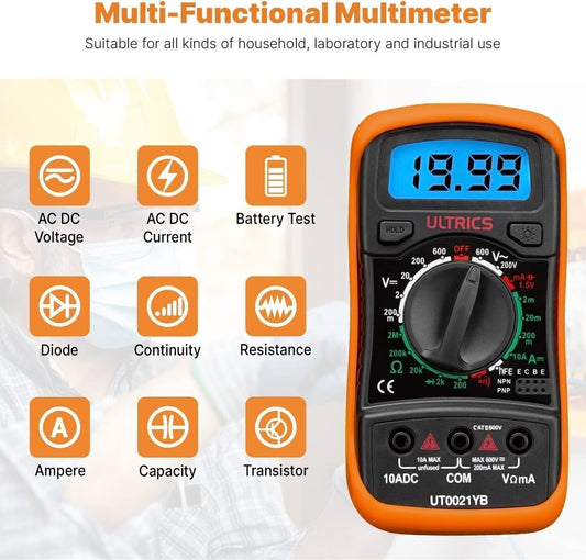 ULTRICS Multimetro Digitale, Voltmetro Amperometro Ohmmetro Circuit Checker