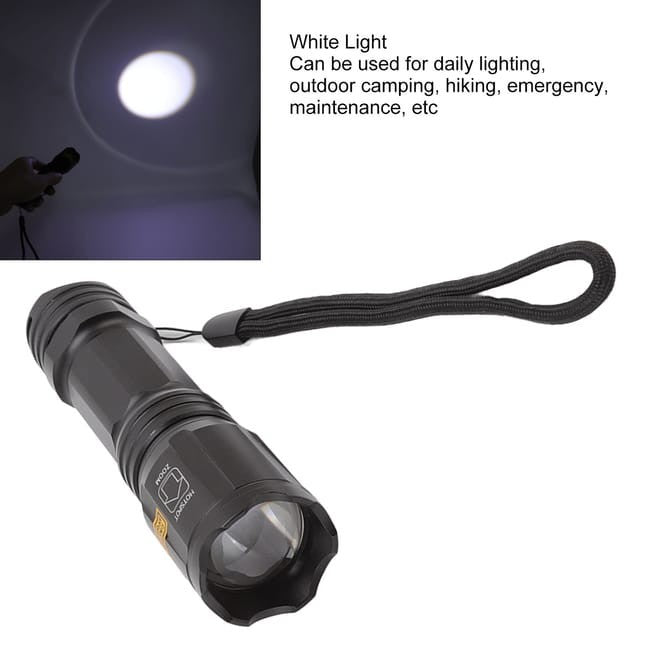 Torcia a LED 4 colori in 1 Torcia zoomabile impermeabile IPX6 per la caccia