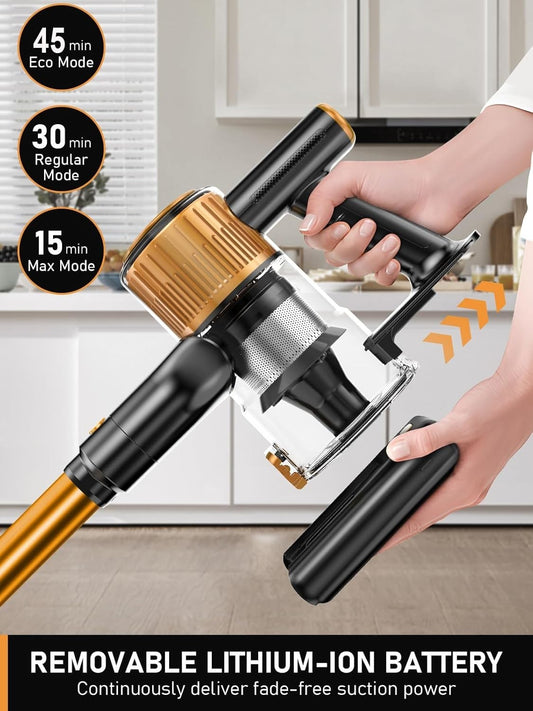 Aspirapolvere Senza Fili 45KPa/500W/45min, Scopa Elettrica Potente a Batteria