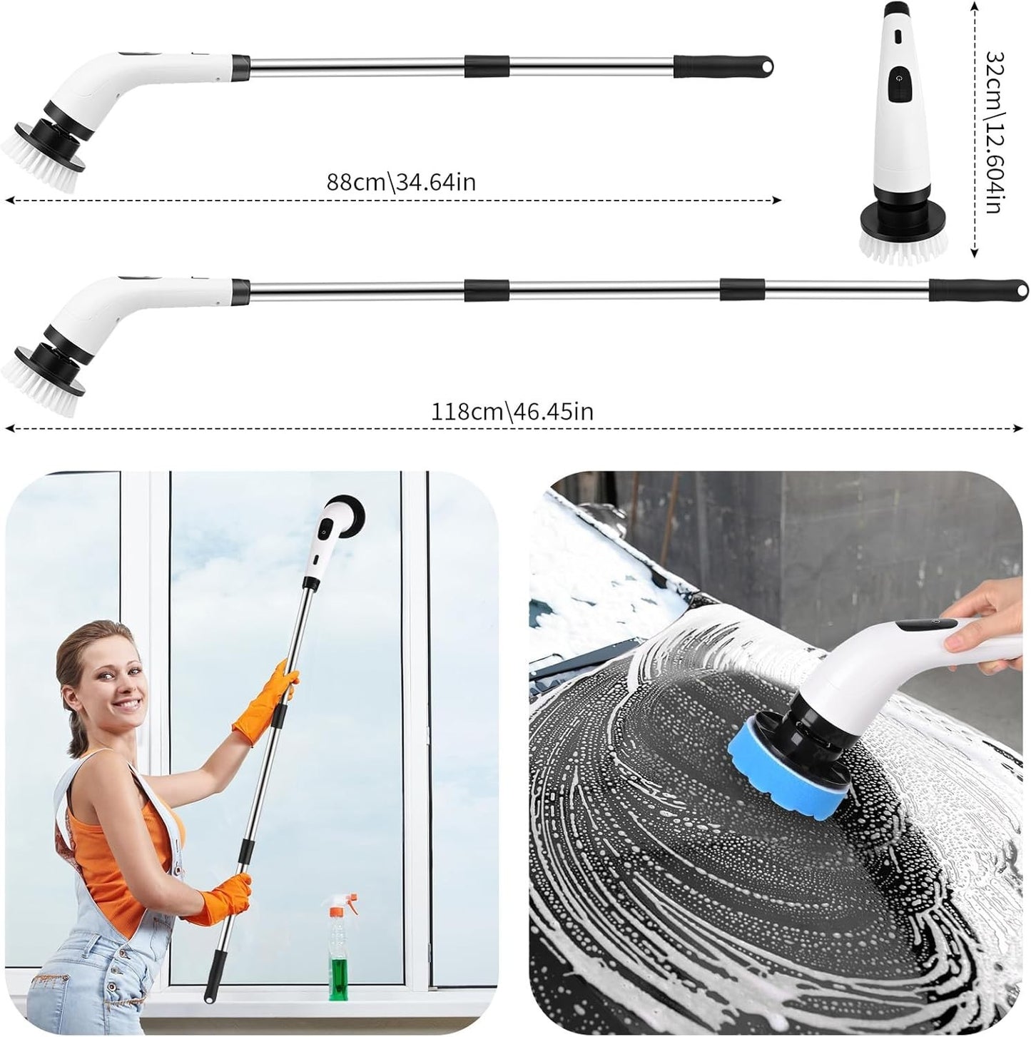 Spazzola Rotante Pulizia Elettrica, Spazzola Elettrica per Pulizia Casa