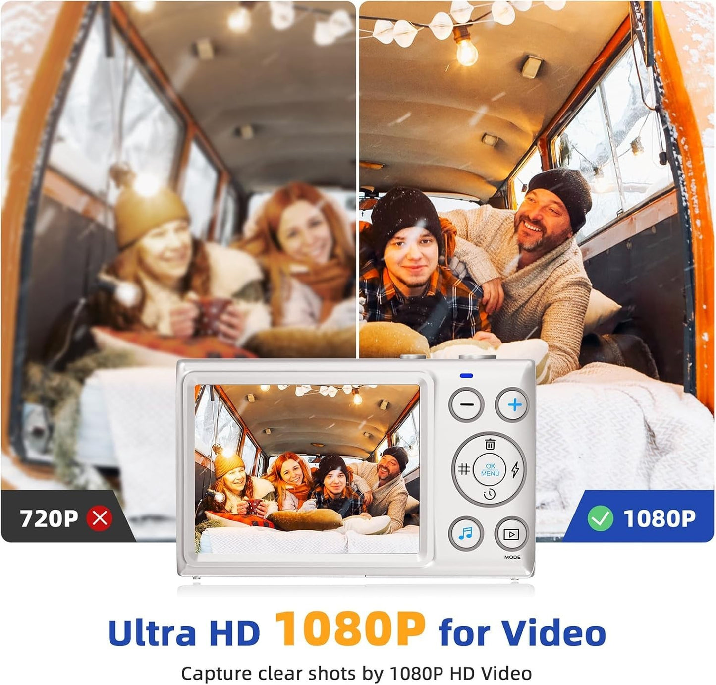 Fotocamera digitale CCN fotocamera da 64 MP 1080P FHD con schermo da 3,0 pollici