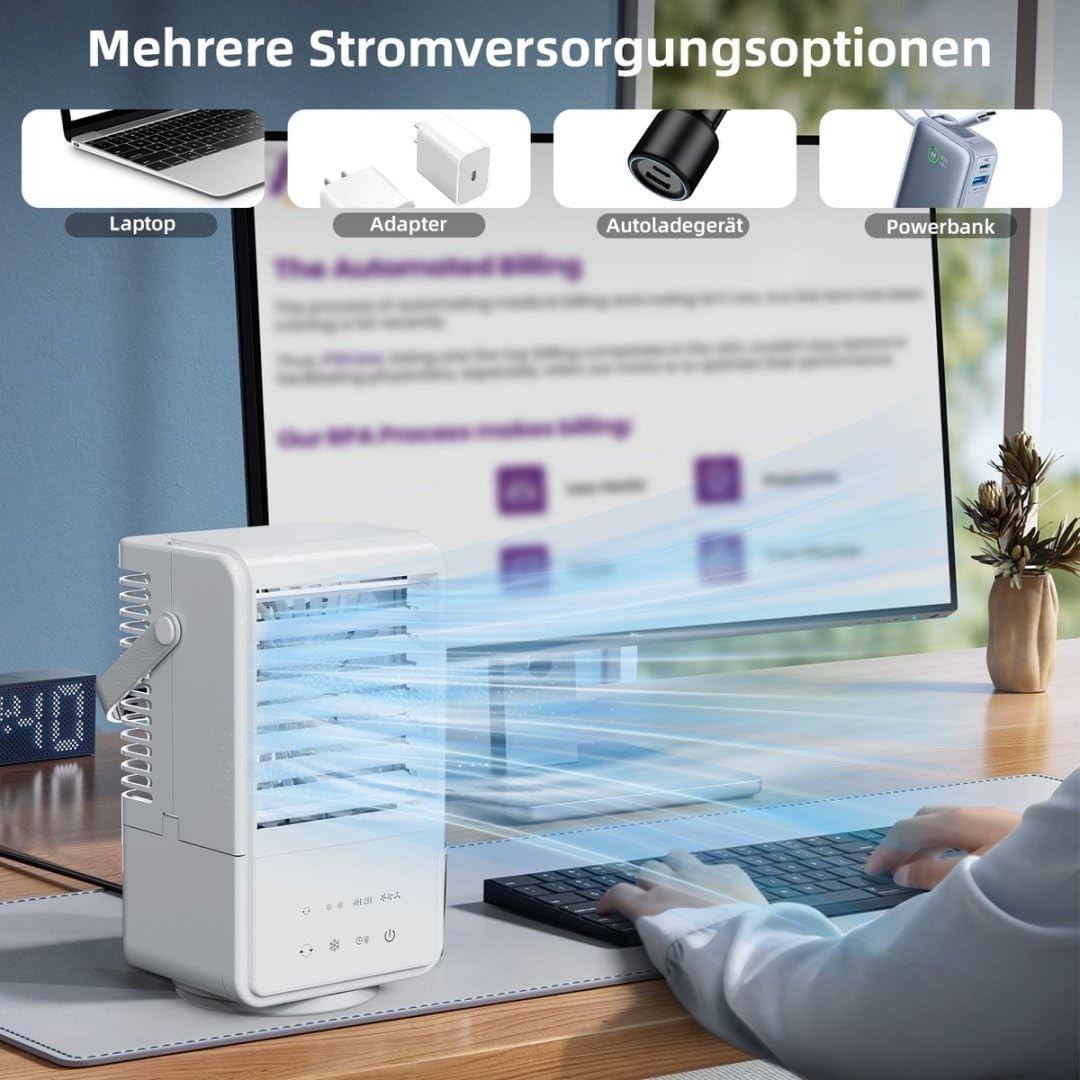 Aria condizionata mobile, climatizzatore portatile 1000 ML Air Cooler 4 in 1