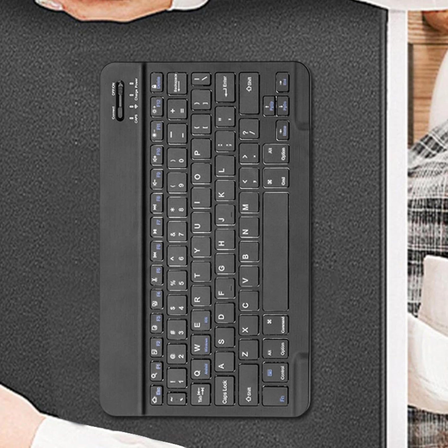 Tastiera wireless ricaricabile slim portatile, design ergonomico Bluetooth