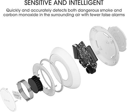 X-Sense Rilevatore di allarme con combinazione di batterie da 10 anni per fumo