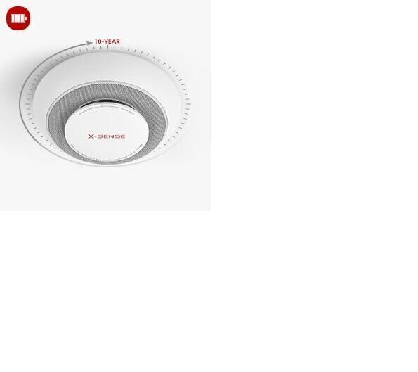 X-Sense Rilevatore di allarme con combinazione di batterie da 10 anni per fumo