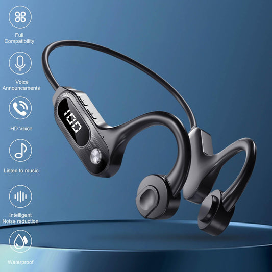 V30 cuffie a conduzione ossea Bluetooth 5.3 cuffie Stereo senza fili non In-Ear IPX5 supporto per auricolari sportivi impermeabili TF Card