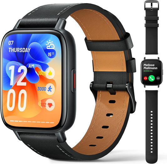 Orologio Fitness Uomo Donna,1.7" HD Touchscreen Smart Watch Chiamate Impermeabile Fitness Tracker con Cardiofrequenzimetro Notifiche Messaggi Whatsapp Sonno Contapassi
