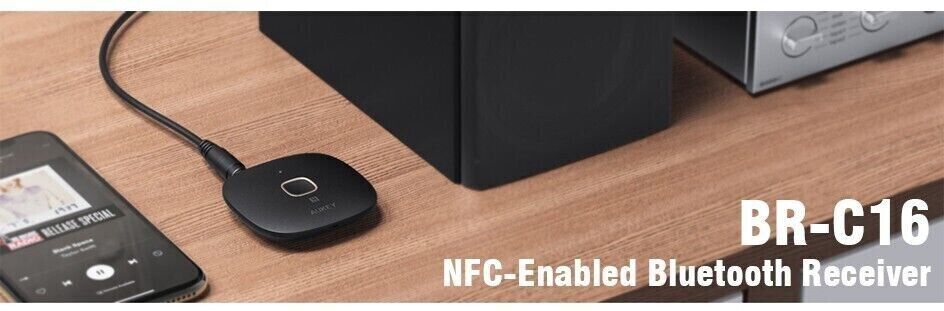 Aukey BR-C16 Ricevitore Bluetooth 4.1 con NFC Adattatore Audio Stereo Auto