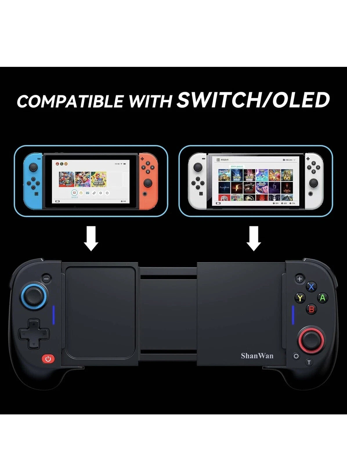 Controller di gioco mobile Shan Wan Q17 compatibile con Nintendo iOS  Android
