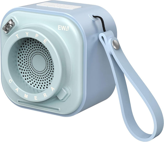 EWA Mini altoparlante wireless Bluetooth con cordino wireless portatile Azzurro