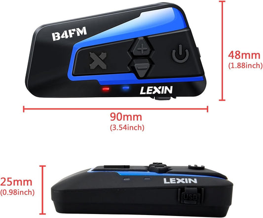 LEXIN 2X B4FM Interfono Moto Bluetooth Casco 1000m Sistema di Comunicazione wifi