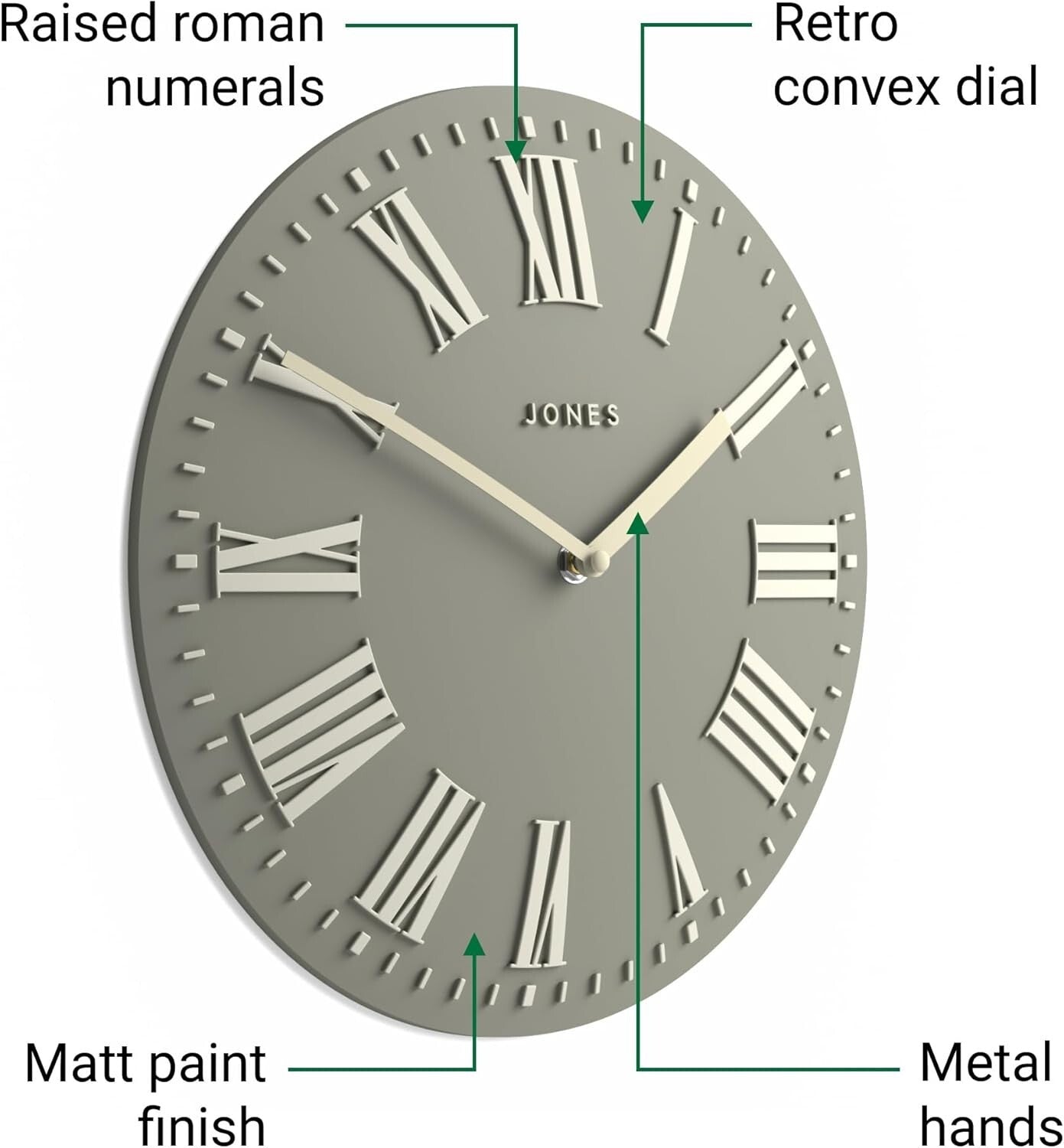 Orologio da parete convesso tradizionale da 12" per interni di alta qualità