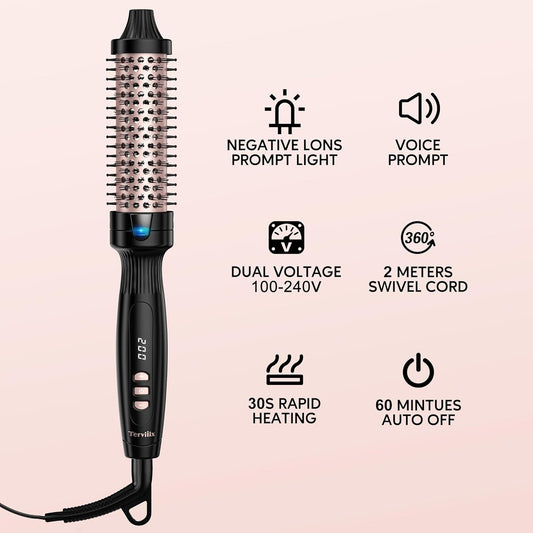 Terviiix Spazzola per capelli calda in ceramica tormalina ionica