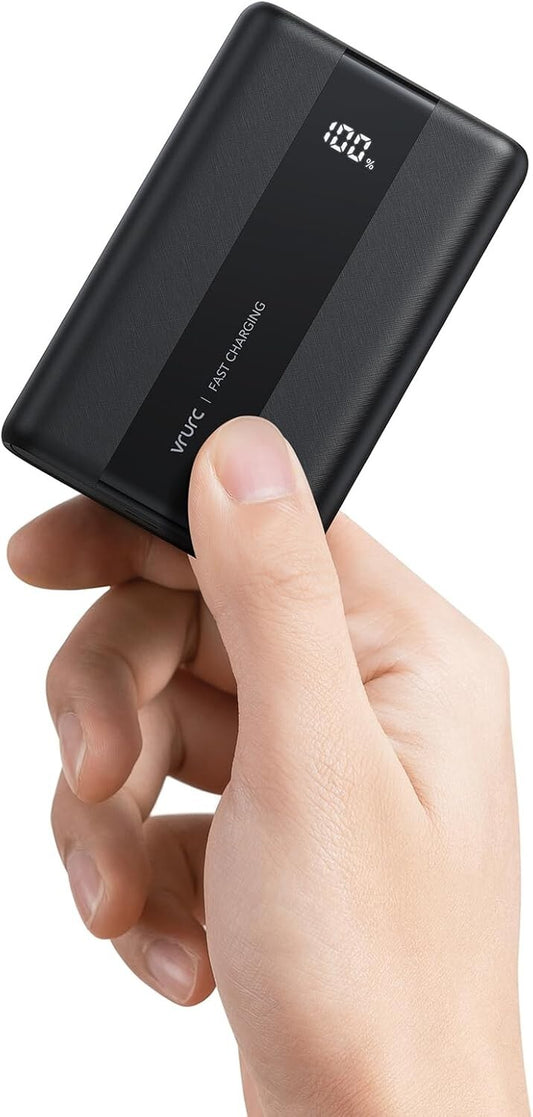 VRURC Power Bank 20000Mah, 22.5W Ricarica Rapida Caricatore Portatile Con 3 Usci
