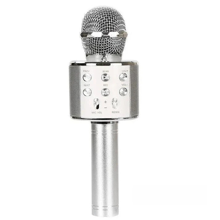 WS858 Microfono karaoke wireless Bluetooth 5 in 1 con luci a LED Altoparlante