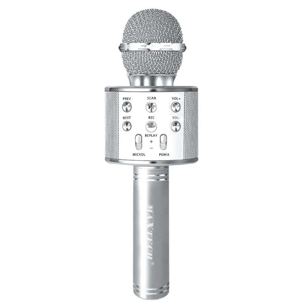 WS858 Microfono karaoke wireless Bluetooth 5 in 1 con luci a LED Altoparlante