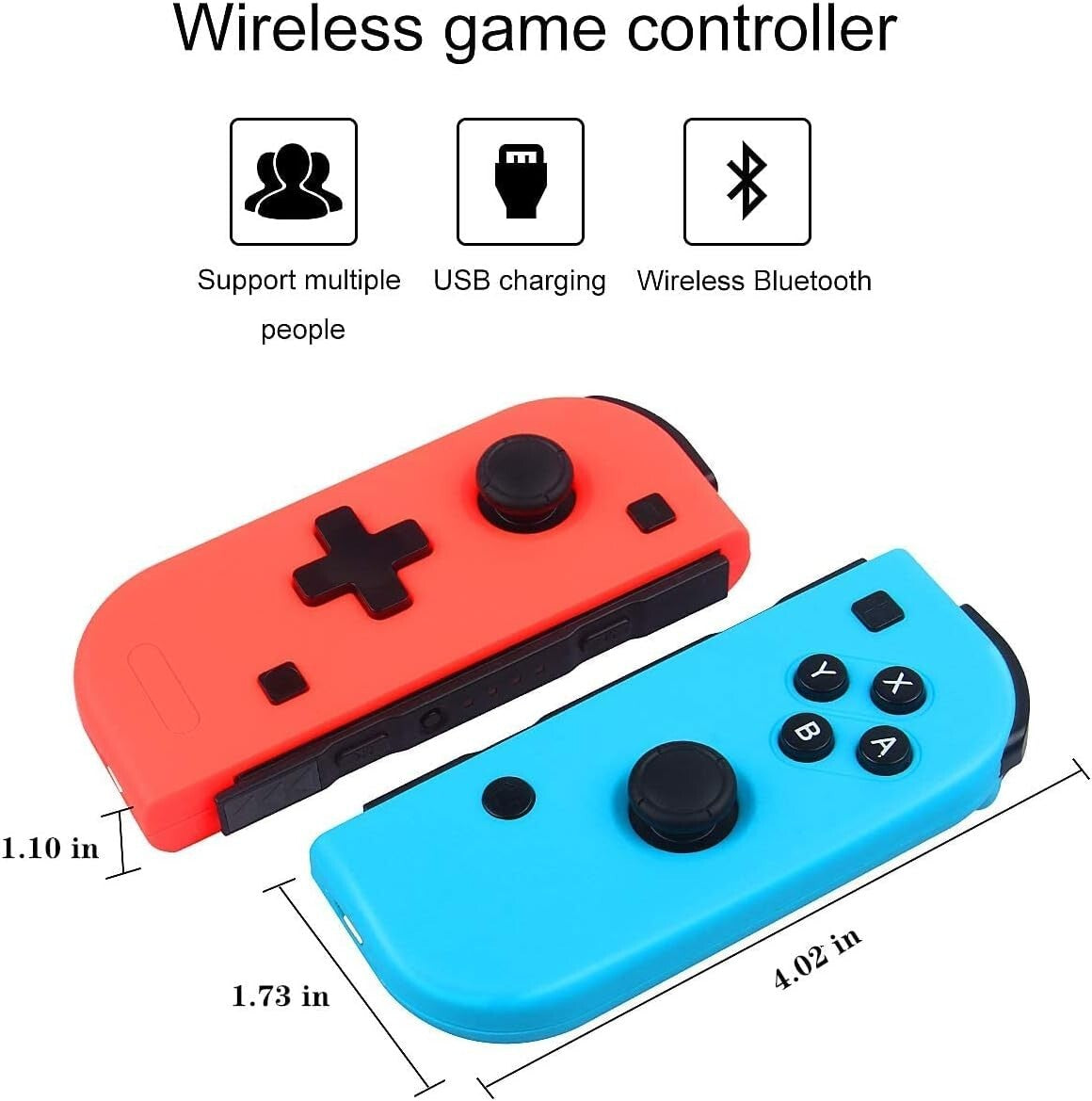 Controller Compatibile per Nintendo Switch Joy Coppia Rosso/Blu wireless