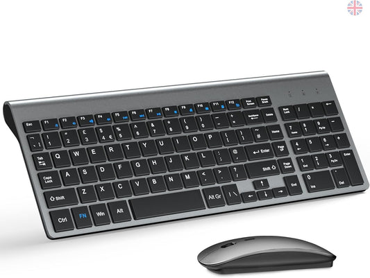 TopMate,Tastiera e mouse wireless ultra sottile, 2.4G Silent Compact USB 2400DPI