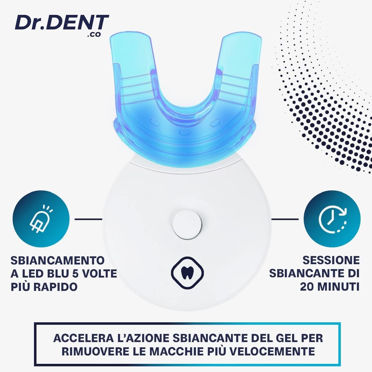 DrDent Kit Sbiancamento Denti Led Professionale - Formula senza sensibilità