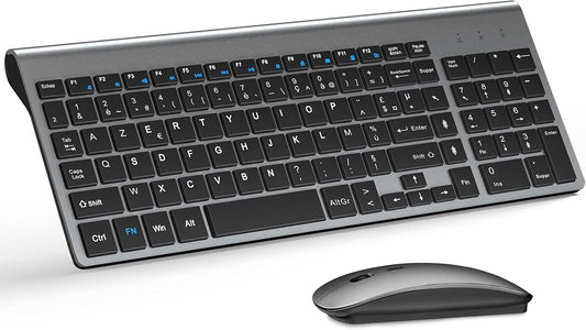 Tastiera e mouse senza fili ultra sottile azerty  2.4G Silent Compact Tastiera