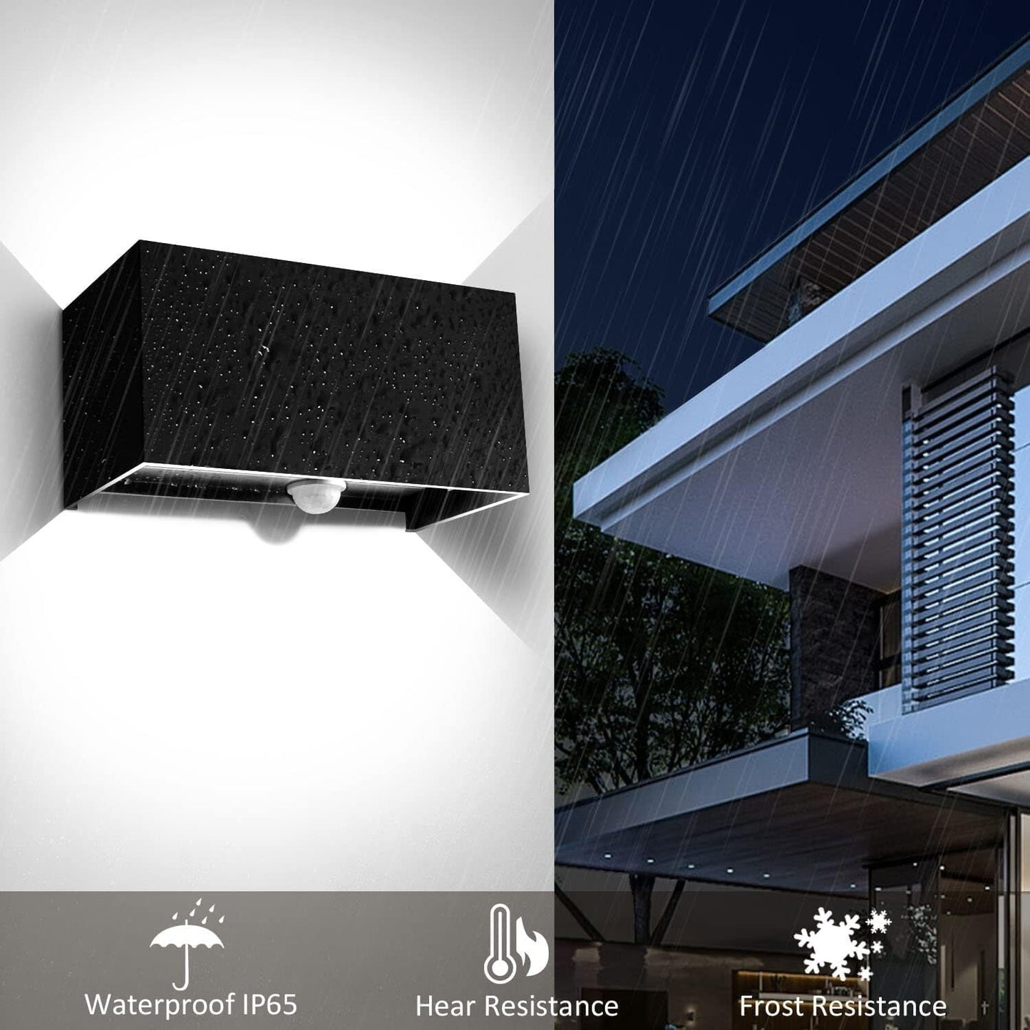 Kingwei 2 pezzi 20W Applique da Esterno con Sensore di Movimento 6000K Bianco