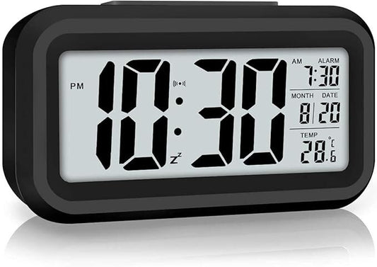 Orologio sveglia digitale da comodino tavolo a batteria temperatura data