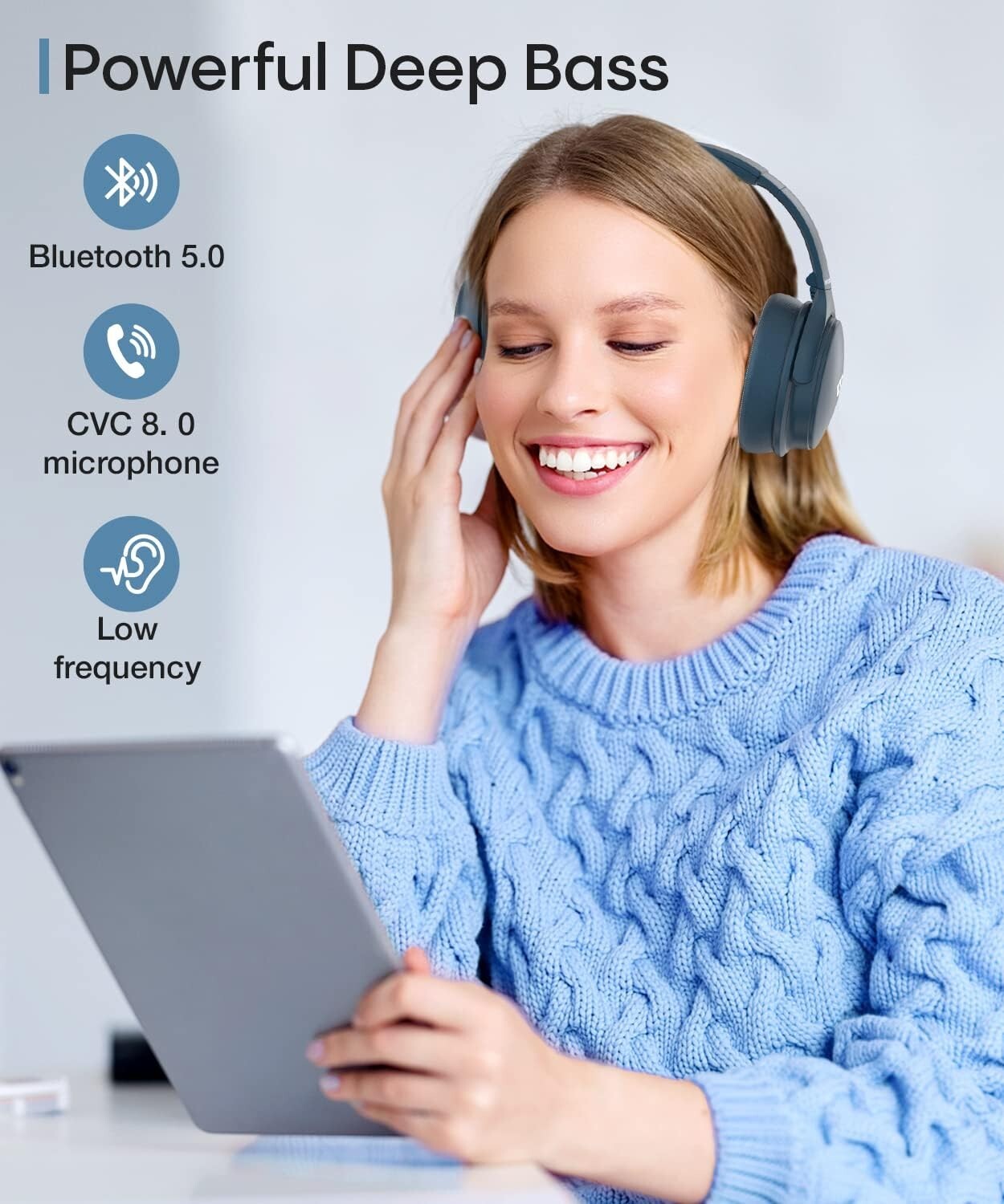 Cuffie INFURTURE con cancellazione attiva del rumore, cuffie Bluetooth wireless