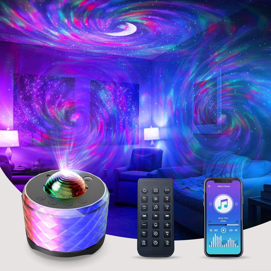 Proiettore Galaxy, 3 in 1 RGB Musica Aurora, luce notturna con altoparlante Blue