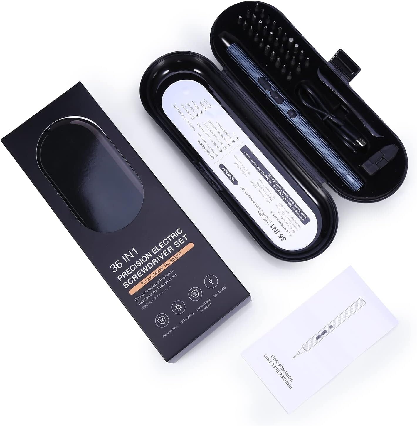 Cacciavite elettrico AMIR 36 in 1 Set di cacciaviti di precisione con 30 punte