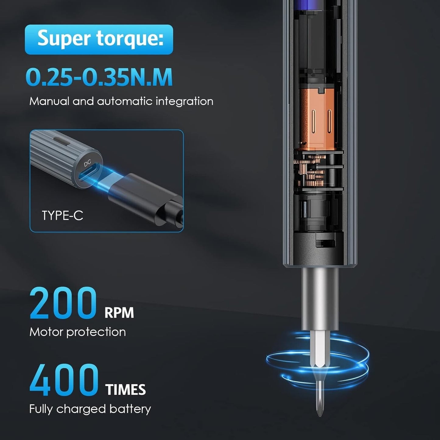 Cacciavite elettrico AMIR 36 in 1 Set di cacciaviti di precisione con 30 punte