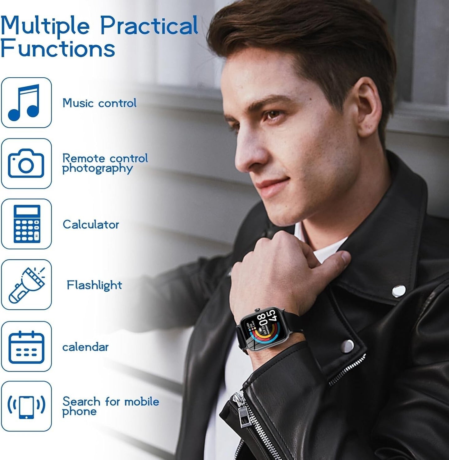 Smartwatch uomo donna, schermo HD  telefono fitness cardiofrequenzimetro