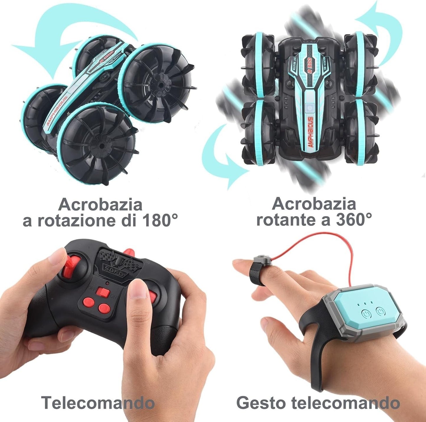 Stunt Auto radiocomandata impermeabile con sensore gestuale telecomando da 50 m