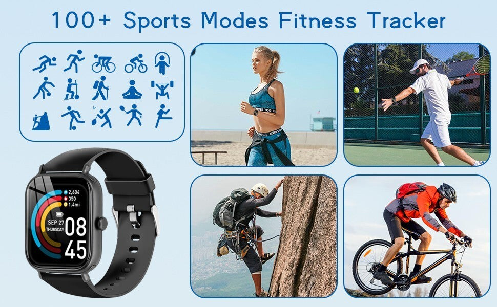 Smartwatch uomo donna, schermo HD  telefono fitness cardiofrequenzimetro