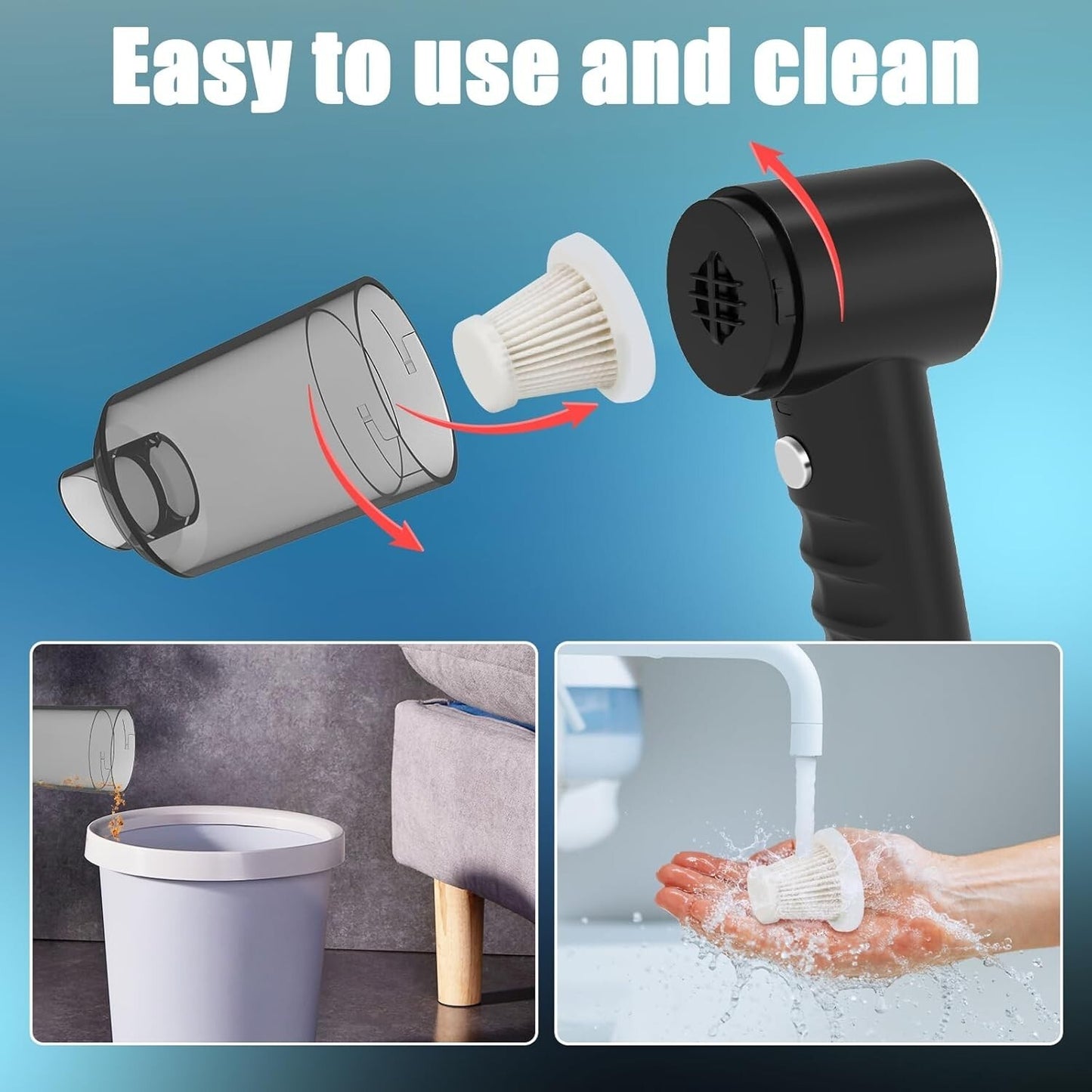 Aspirabriciole Senza Fili, Aspirapolvere Portatile Senza Fili per Auto 8000PA