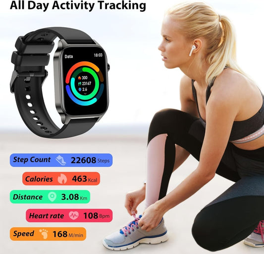 Smartwatch Uomo Donna  Chiamate Orologio Contapassi IP68 110+ Sportivo