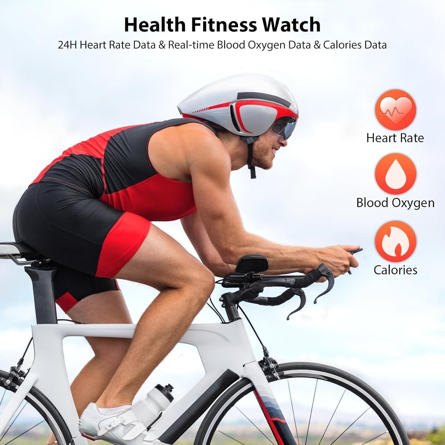 Smartwatch Uomo Donna  Chiamate Orologio Contapassi IP68 110+ Sportivo